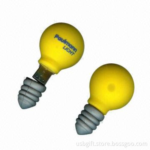 USB Flash Memory, Custom 3D Bulb Shaped, 2GB Memory Capacity, OEM Orders are Welcome